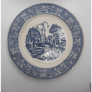 8 Homer Laughlin Shakespeare Country Blue Church 7 1/4"‎ Dessert Salad Plates